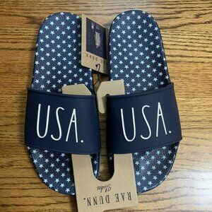 NEW Rae Dunn STARS USA Comfort Slides